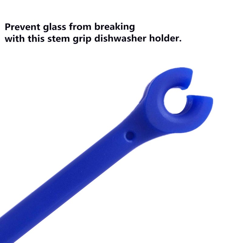 YouU Silicone Stemware Saver Flexible Stemware Holder Dishwasher Wine Glass Protector Tether Silicone Dishwasher Attachment (Blue/8 pcs) - Image 3